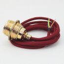 Textilkabel Bordeaux Rot mit E27 Lampenfassung Metall...