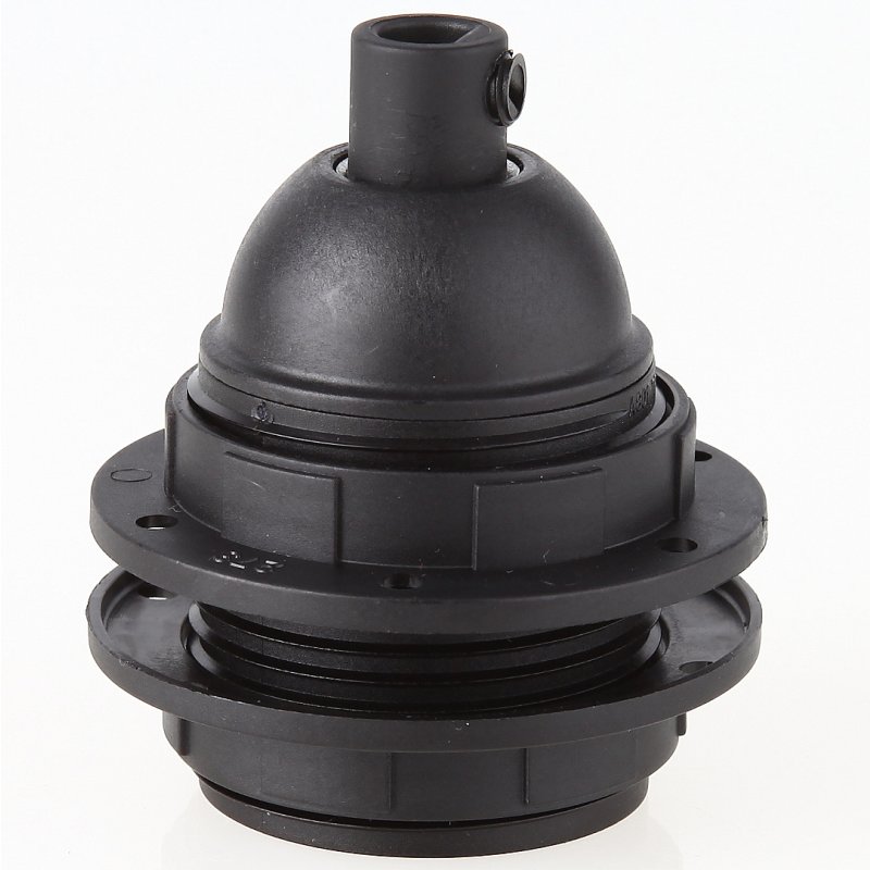 E27 2x Schraubring Unterring Gewindering schwarz für Kunststoff Lampen Fassung 