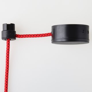 Lampen Deckenverteiler Umlenkung Affenschaukel schwarz mit Baldachin