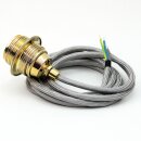Textilkabel Silber mit E27 Lampenfassung Metall...