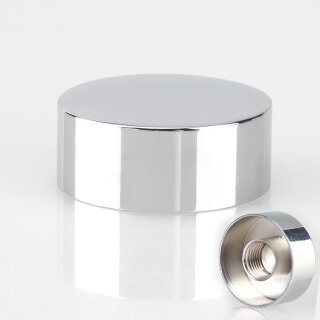 M10x1 Abschlussknopf Deckelknopf 25x10 mm Messing verchromt für Lampen und Leuchtenbau