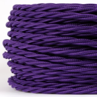 Textilkabel violett 3-adrig 3x0,75 gedreht verseilt