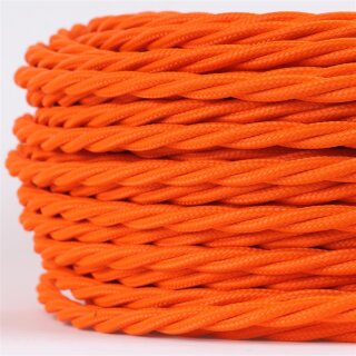 Textilkabel orange 3 adrig 3x0,75 gedreht doppelt isoliert