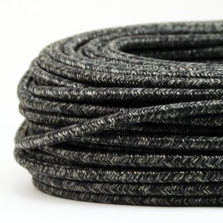 Textilkabel Grau meliert 2-adrig 2x0,75 Schlauchleitung textilummantelt