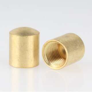 M10x1 Abschlussknopf Zierknopf 12x15mm zylindrisch Messing für Lampen und Leuchtenbau