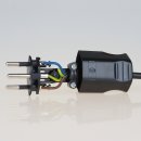 Schutzkontakt Kupplung und Stecker schwarz für die Schweiz 3-polig 10A/250V