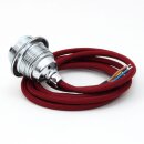 Textilkabel Bordeaux Rot mit E27 Lampenfassung Metall...