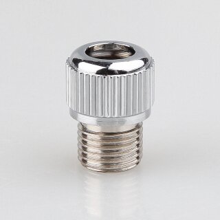 Zugentlastung mit M10x1 Außengewinde für Kabel 12x18mm 3-teilig Metall Messing verchromt