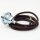 Textilkabel Braun mit E27 Lampenfassung Metall verchromt und 2 Schraubringe 1-5m