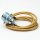Textilkabel Gold mit E27 Lampenfassung Metall verchromt und 2 Schraubringe 1-5m