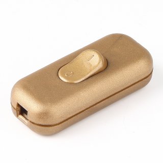 Schnurschalter Schnur-Zwischenschalter Handschalter gold 60x26mm 250V/2A für Flach und Rundkabel