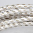 Bügeleisen-Anschlussleitung 3 Meter Textilumflochten weiß-beige mit zwei System Schutzkontakt Stecker