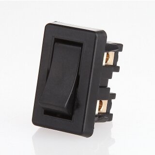 Einbau-Wippschalter schwarz 1-polig EIN/AUS 20x14,2mm 250V/2A Schraubanschluss