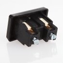 Einbau-Wippschalter schwarz 1-polig EIN/AUS 20x14,2mm 250V/2A Schraubanschluss
