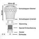 Höpler E14/230V Fassung Diamantschliffkappen-Set violett Schausteller Kirmes Beleuchtung