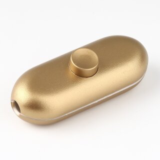 InterBär Schnurschalter Schnur-Zwischenschalter Handschalter gold 81x32mm 250V/2A mit Druckschalter