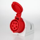PCE CEE Wand-Steckdose 5-polig 16A/400V IP44 rot/grau