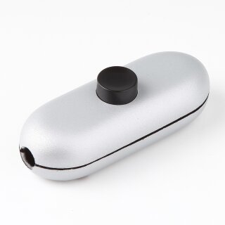 InterBär Schnurschalter Schnur-Zwischenschalter Handschalter titan-schwarz silber 81x32mm 250V/2A mit Druckschalter