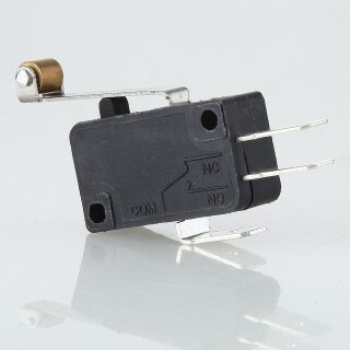Mikroschalter Wechselschalter 1-polig 16A/250V AC mit langem 28mm Rollenhebel