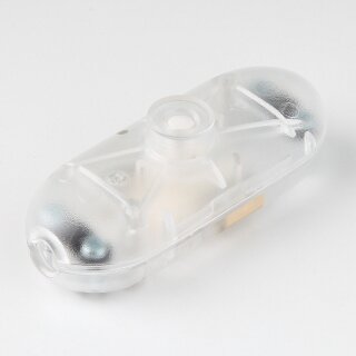 InterBär Schnurschalter Schnur-Zwischenschalter Handschalter transparent 81x32mm 250V/2A mit Druckschalter