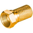 Aufdreh F-Stecker Kupfer-Zink vergoldet für...