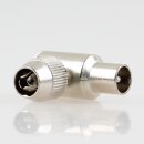Koax Winkelstecker Metall mit Schraubbefestigung