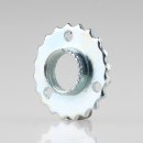 Zackenscheibe mit Ansatz 23x4,5 mm  M10x1 Gewinde verzinkt