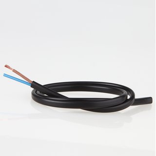PVC Lampenkabel Flachkabel schwarz 2-adrig, 2x0,75mm² H03...