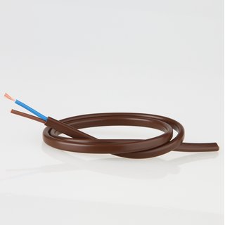 PVC Lampenkabel Flachkabel braun 2-adrig, 2x0,75mm² H03...