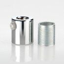 Zugentlastung Messing verchromt 18x16mm mit M13x1 Außengewinde für Kabel