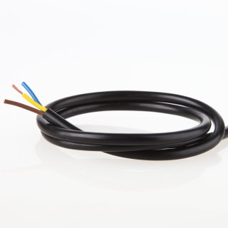 PVC Lampenkabel Elektro-Kabel Stromkabel Rundkabel schwarz 3-adrig, 3x0,75mm² H03 VV-F