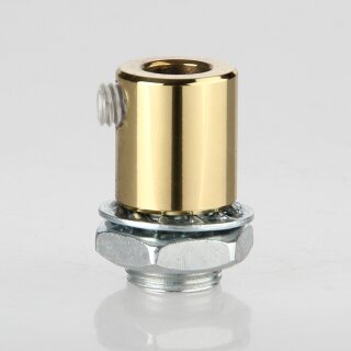 Zugentlastung-Set Metall Messing poliert mit M13x1 Außengewinde für Kabel