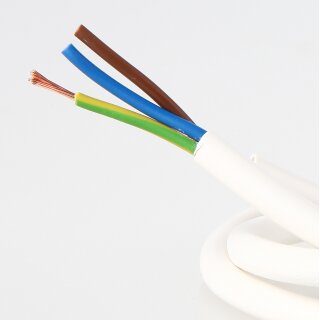 Textilkabel Für Lampen – 3x1,5 Mm², Weiß, 1 Meter, Für Decken- Und Stehlampen