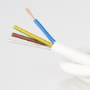 PVC-Lampenkabel Elektro-Kabel Stromkabel Rundkabel weiß 3-adrig, 3x1mm² mit integriertem Stahlseil