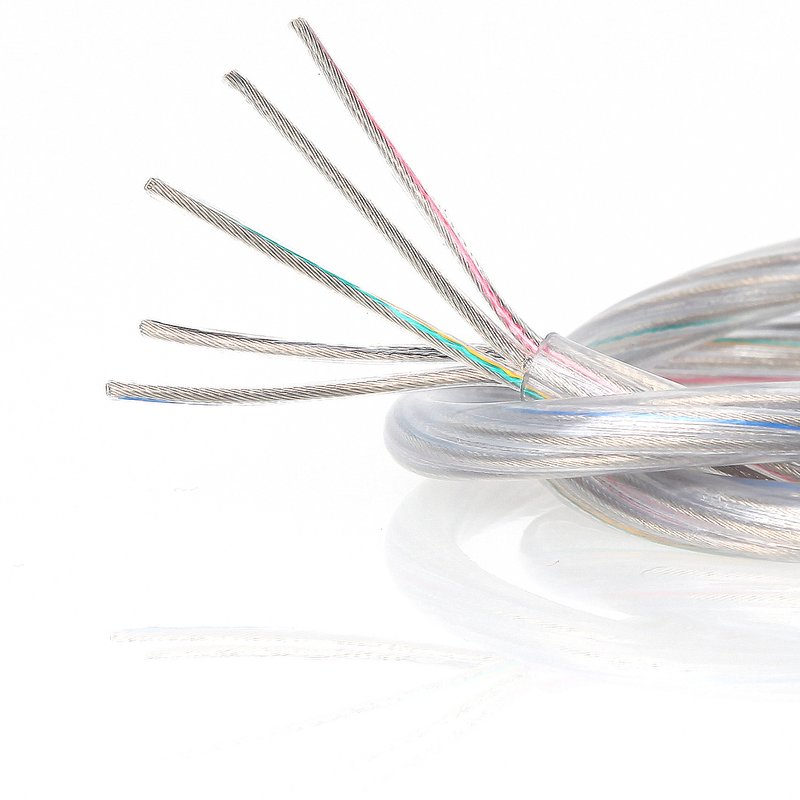 PVC Lampen-Kabel Leuchtenkabel transparent 5-adrig 5x0,75mm² mit Stahlseil
