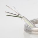 PVC-Lampenkabel Elektro-Kabel Stromkabel Rundkabel transparent 3-adrig, 3x0,75mm² mit integriertem Stahlseil als Zugentlastung
