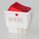 Wippschalter rot/weiß beleuchtet 2-polig 30x22 mm 250V/16A
