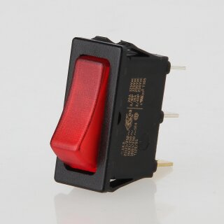 interBär Wippschalter rot beleuchtet 1-polig EIN/AUS 30x11 mm 250V/16A