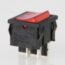 interBär Wippschalter rot beleuchtet 2-polig EIN/AUS 19x22 mm 250V/10A
