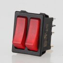 interBär Wippschalter rot beleuchtet 2x1-polig EIN/AUS 30x22 mm 250V/16A