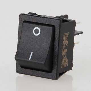 interBär Wippschalter schwarz 2-polig EIN/AUS 30x22 mm 250V/16A