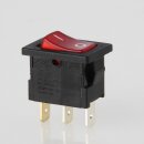 interBär Wippschalter rot beleuchtet 1-polig EIN/AUS 19x13 mm 250V/10A