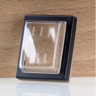 PVC-Schutzkappe mit Rahmen für Wippschalter 2-polig L35xB30xH12mm klar