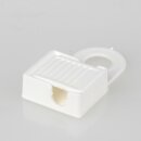 Zugentlastung für Kabel 42,5x24mm Kunststoff weiß mit Kabelclip und 10mm Mittelloch