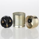 E27 Lampenfassung Metall vermessingt mit Gewindemantel...