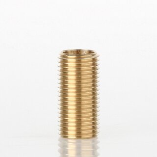 M10x1 Gewinderohr 20mm lang Messing für G4 Steckfassung mit 7.6mm Innendurchmesser