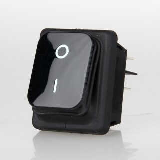 interBär Wippschalter schwarz 2-polig EIN/AUS 30x22 mm 250V/16A IP65