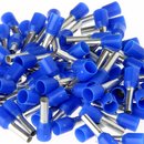 100 x Aderendhülsen 2,5 mm² 15 mm blau isoliert