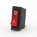 Wippschalter rot beleuchtet 1-polig EIN/AUS 31,6x11 mm 250V/10A