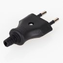 Eurostecker Europa-Flachstecker schwarz 250V/2A mit Schraubkontakte